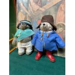 Two vintage Paddington bear teddies.