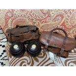 A Pair of antique wooden presentation bowls with carry case. Produced by Thomas Royle- Manchester.