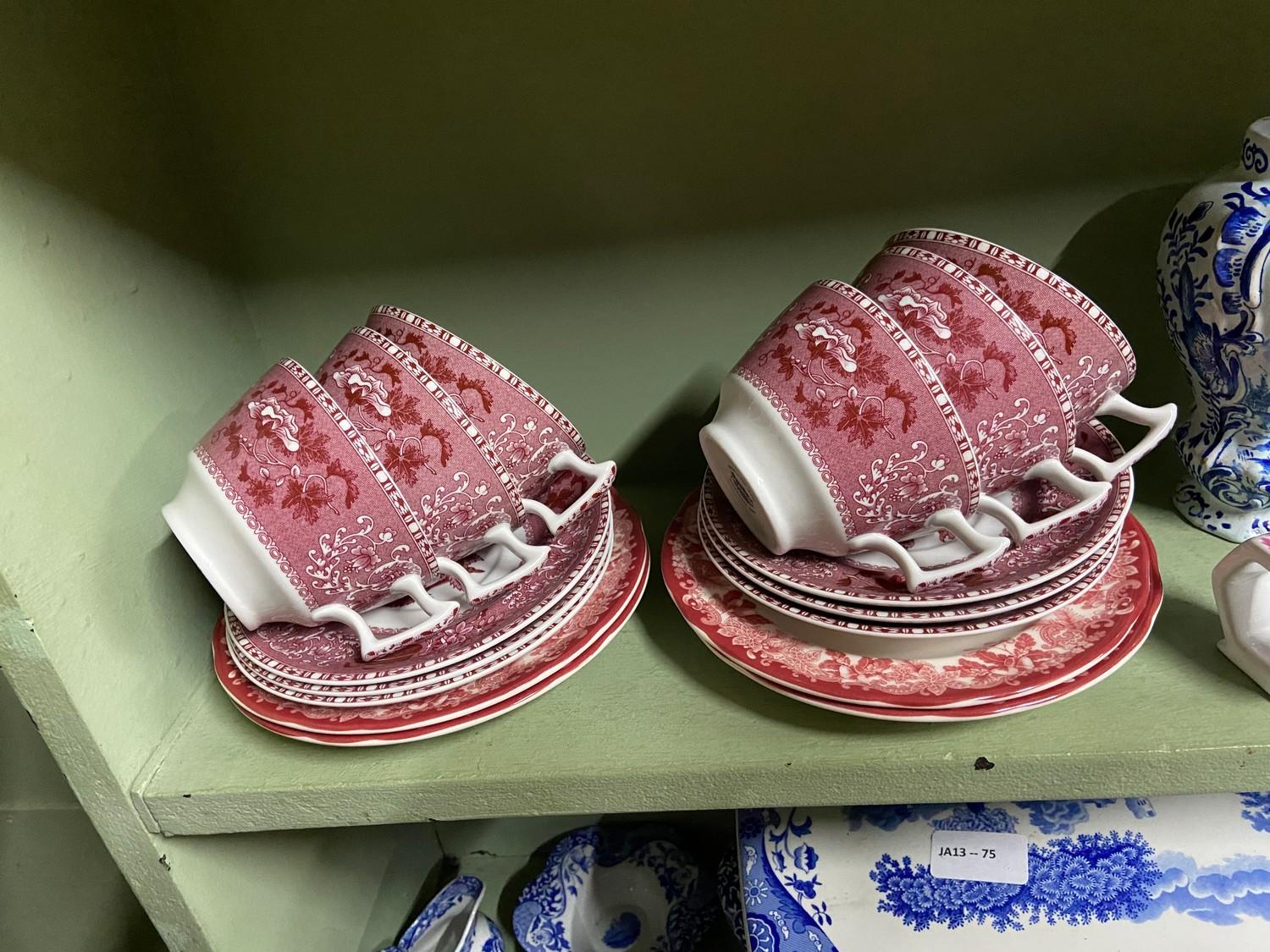 A Collection of Blue and white ware to include large Spode bread bin with lid, Spode red and white - Image 4 of 8