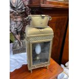 Antique brass lantern converted to electric.