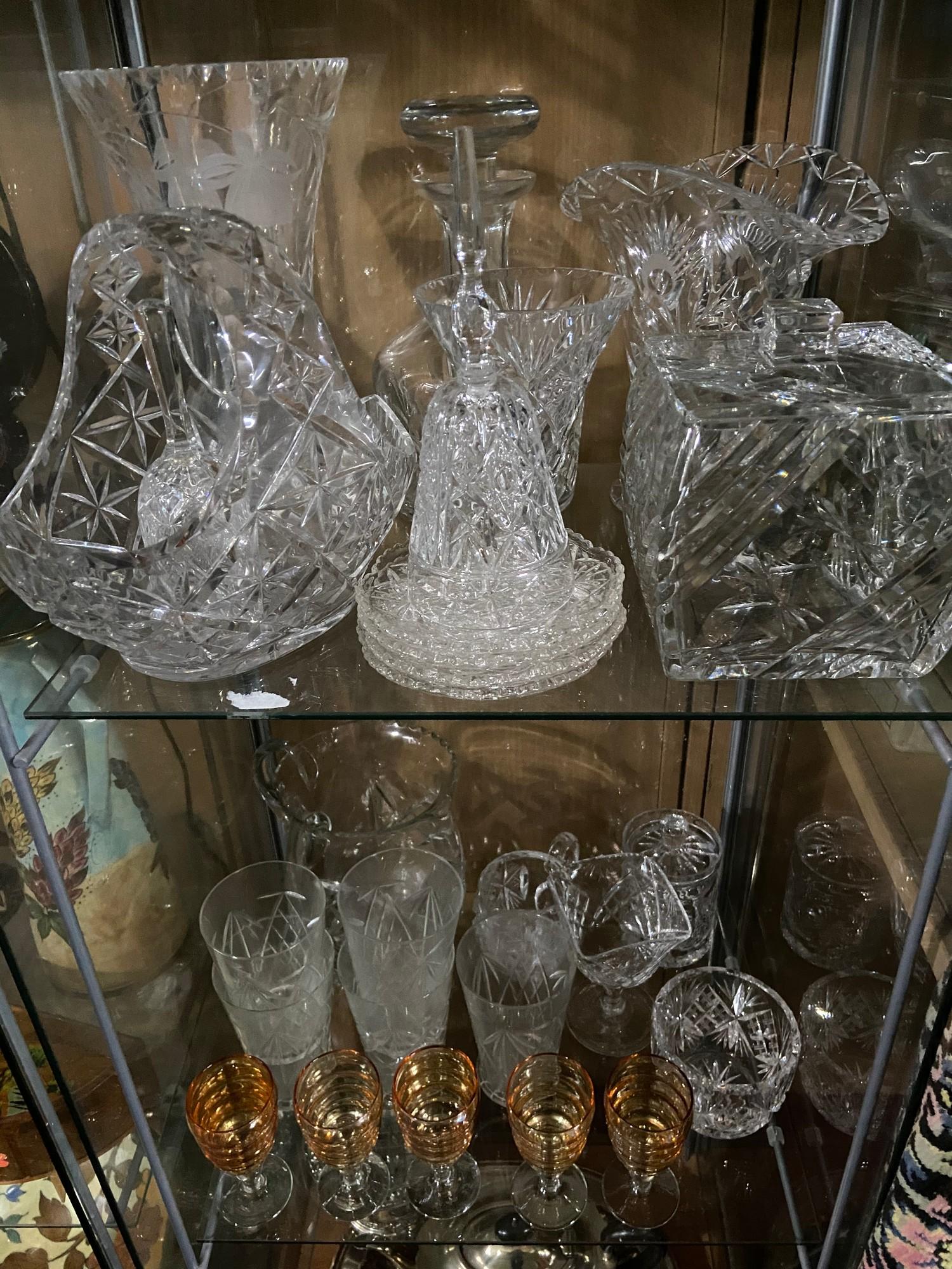 Three shelves of art glass and crystal to include Royal Mint paperweight, Glass animals, Cut crystal - Image 3 of 3