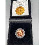 1982 Gold Sovereign. Produced by the Royal Mint. Comes with a fitted case and certificate.