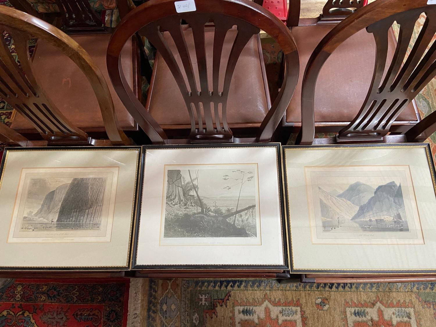 Three early 19th century prints. Depicting 'Cedar Point Mount Tamana and Near view of the Shiant