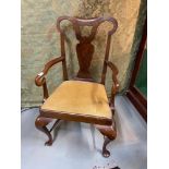 19th century large mahogany carver elbow chair