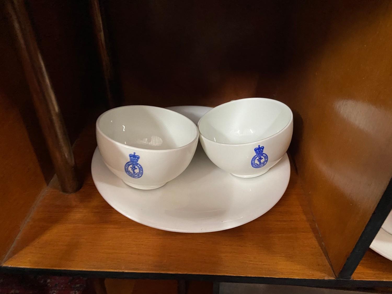 A Lot of various made military mess tea cups and saucers. Possibly Naval. - Image 7 of 7