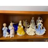 A Selection of porcelain figurines to include Royal Doulton Sandra and various Leonardo figurines