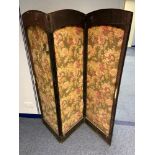 A Vintage three fold screen. [may need reupholstered]