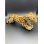 A Vintage Steiff leopard plush teddy. [Missing button and tag]