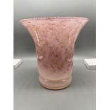 A Scottish art glass pink and gold fleck vase.