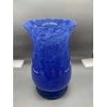 A Scottish art glass vase in blue [22cm in height]