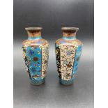 A Pair of Chinese cloisonné vases [As found]