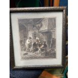 A Small coloured engraving titled 'Interior of A CABA RET' [Frame measures 11x12cm]