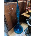 A Large art glass blue Genie bottle [60CM IN HEIGHT]