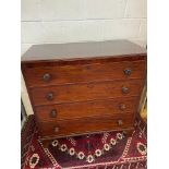 A 18th/ 19th century Mahogany four drawer chest of drawers. [H:110CM x L:110 CM, W: 53CM]