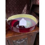 A Large vintage Murano Glass centre piece bowl. Comes with card certificate. [37.5CM IN DIAMETER]