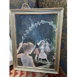 A.E.Gray Original oil painting on canvas depicting Ballerinas. Signed by the artist. [Frame measures