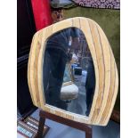 A Contemporary light wood frame mirror. [61X58CM]