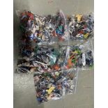 Five bags containing a collection of vintage Britains figure models