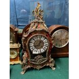 An Impressive Victorian large Boulle Clock and bracket shelf. Designed with a tortoiseshell and