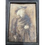 An Antique watercolour portrait on paper of Prof. John Stuart Blackie. Painted by J Stirling after