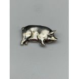 A London silver Pig Brooch produced by Mappin & Webb.