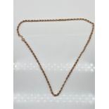 A 9ct gold rope chain necklace. [50cm in length] [4.90grams]