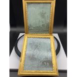 A Pair of 18th century paintings on glass by Henry Walter, France, April, 1777. One inscribed to the