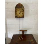 A 19th century wall clock detailed with a hand painted face depicting various figures 'Dounfall of