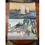 A Lot of two well executed Japanese watercolours. One piece depicting sailing boats and the other of