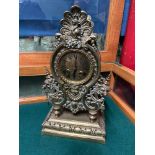 An impressive Victorian Gothic bronze/brass heavy mantle clock. Lenzkirch movement [39cm in height]