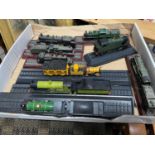 A Selection of various train models fixed on stands