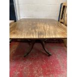 A Large 19th century [possibly William Tillman] snap top dining table, Designed on a single pillar