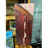 An original artwork on canvas produced by Yvonne Hutchinson, titled 'Water Line' [77X32CM]