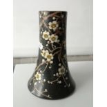 A Chinese four character signature vase. Designed with cherry blossoms. [AS FOUND] [19CM IN HEIGHT]