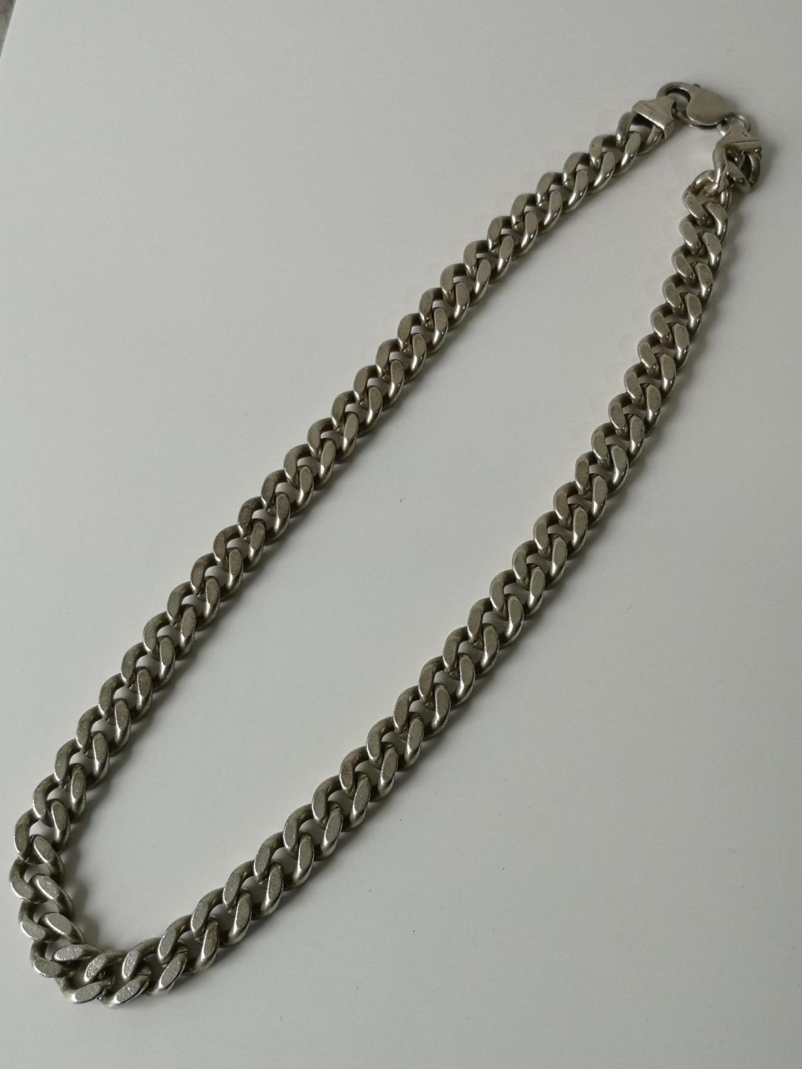 A Heavy Sheffield 925 silver curb necklace [50cm in length] [129.63grams]