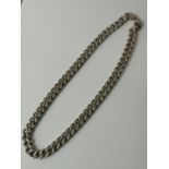 A Heavy Sheffield 925 silver curb necklace [50cm in length] [129.63grams]