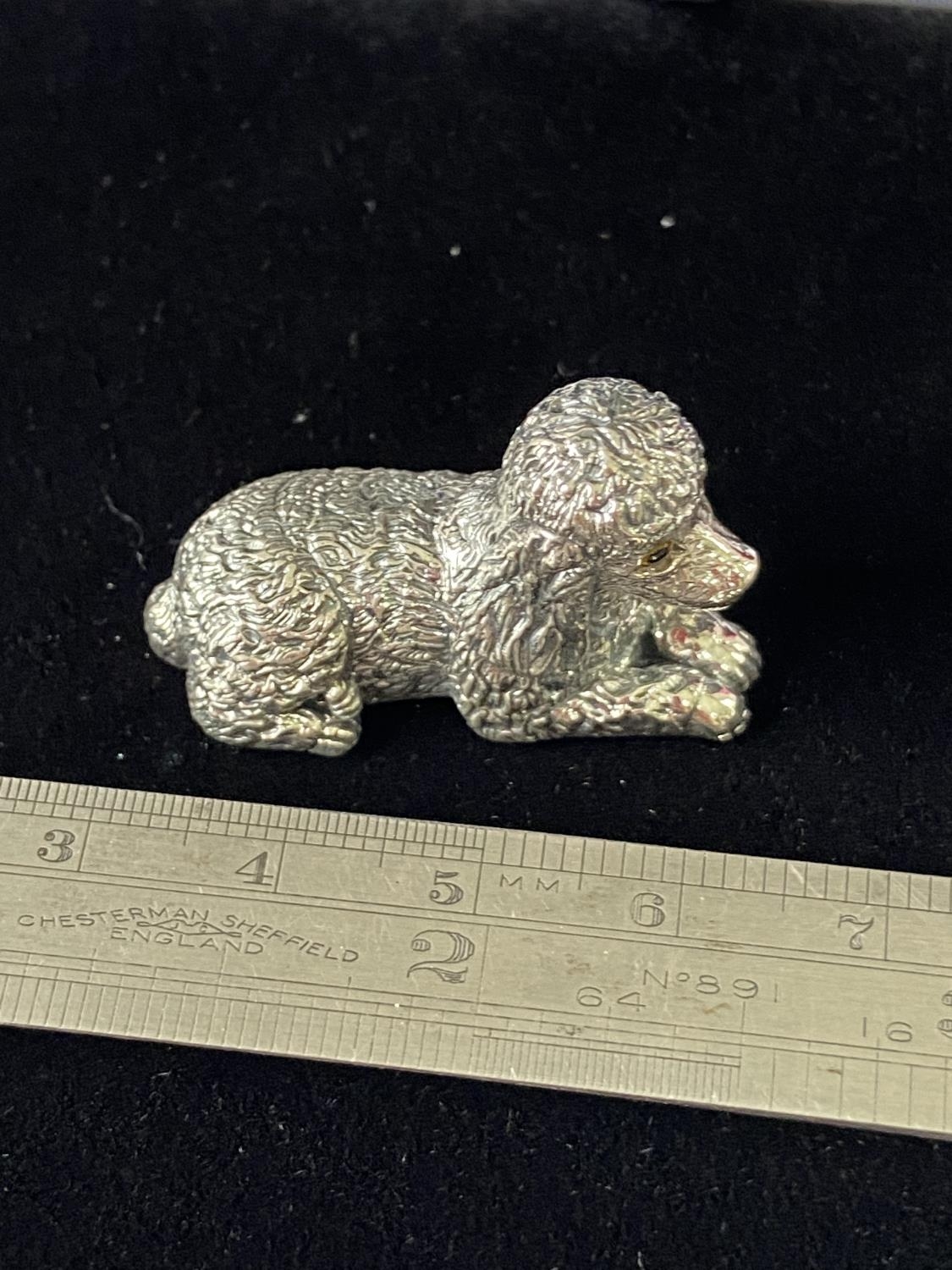 A Silver figure of a poodle dog. [3.2cm in length] - Image 8 of 8