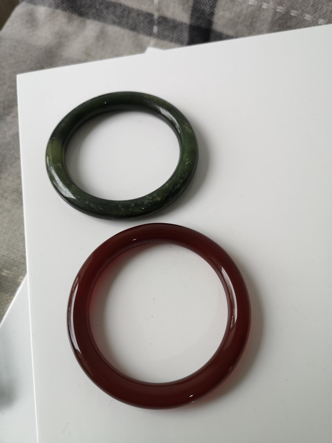 Two Chinese jade bangles. - Image 2 of 2