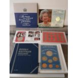 A SELECTION OF QUEEN ELIZABETH II COIN SETS TO INCLUDE SIXPENCES, FIRST DAY COVER 40TH
