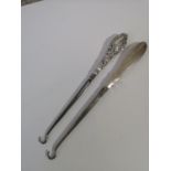 TWO BIRMINGHAM SILVER HANDLE BUTTON HOOKS. BIRMINGHAM 1903 HENRY CHARLES FREEMAN & WILLIAM NEALE AND