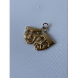 9ct gold double theatre mask pendant [3.81g]