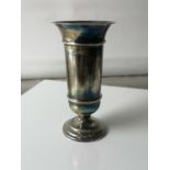 A Birmingham silver vase produced by T. Wooley [87.29grams] [12cm in height]