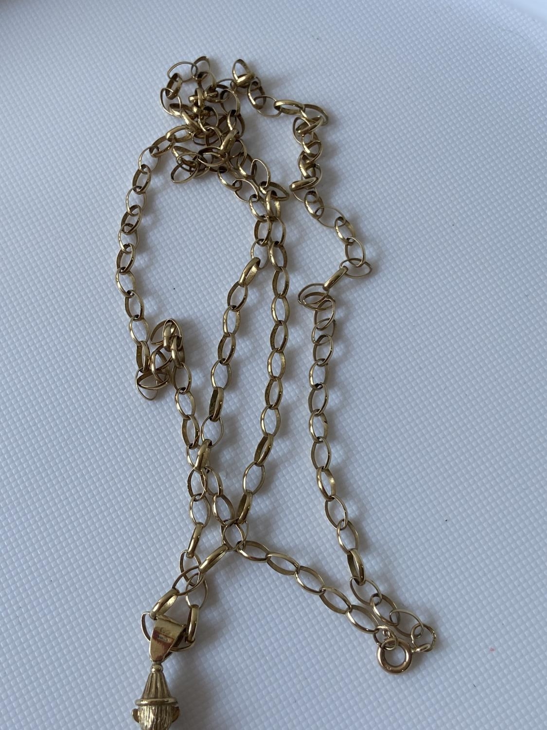 9ct gold clown pendant, together with a 9ct gold belcher chain [length 72cm] [15.2g] - Image 7 of 8