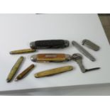 An assortment of various sized pen knives.