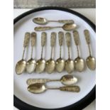 A set of 12 vintage Chinese/Japanese silver tea spoons [75.93g]