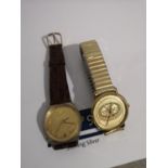 TWO VINTAGE MASONIC QUARTZ WATCHES.