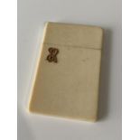 A 19th century Ivory card case with gold initials S.R. [8.2X5.4CM] [34.96GRAMS]
