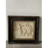 An 18th/ 19th century marble carved panel fitted within a gilt wooden frame. Depicting Queen