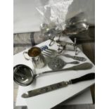 A Collection of silver plated & E.P Wares to include antique page turner, cutlery rests & ladles