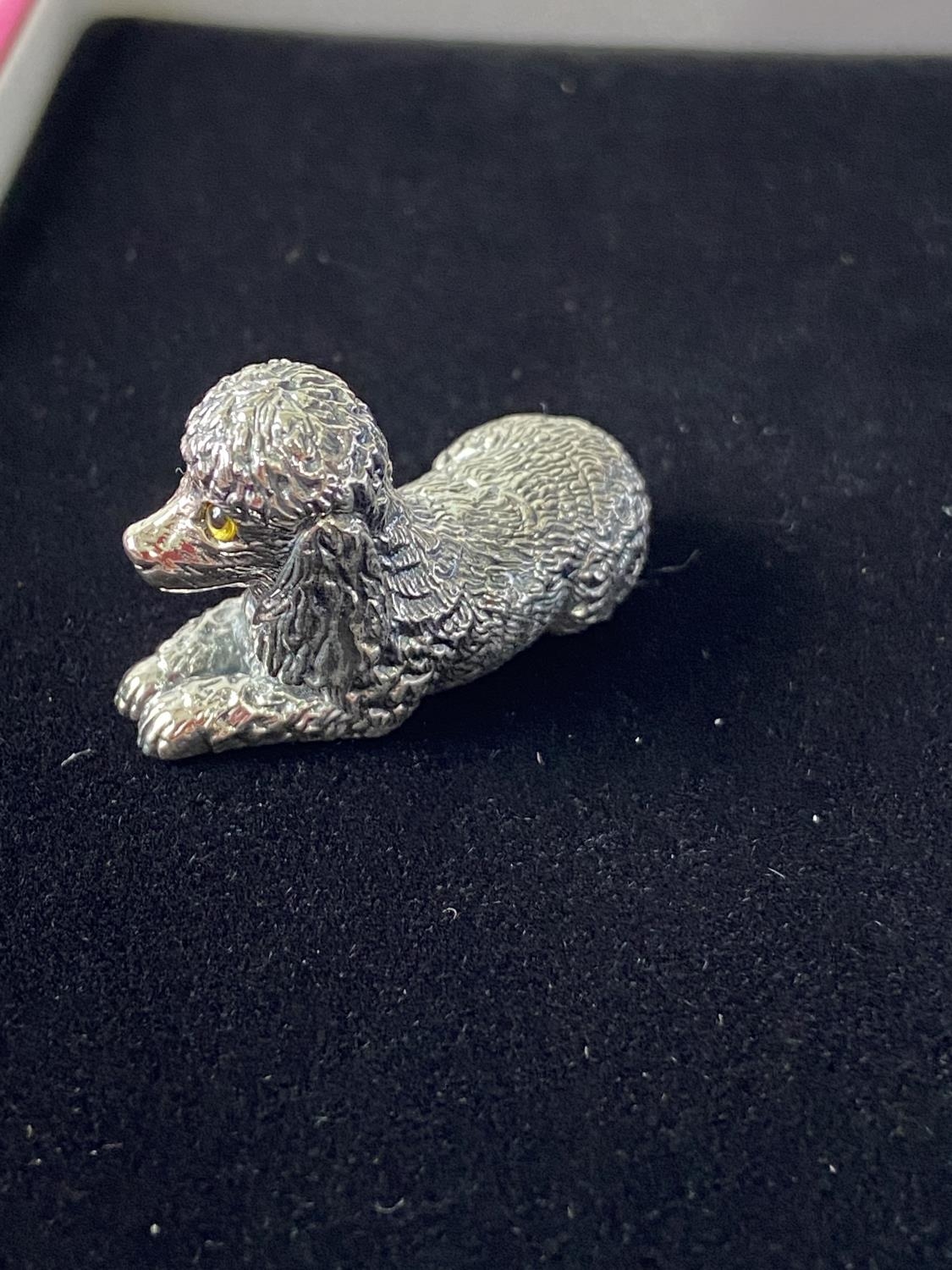 A Silver figure of a poodle dog. [3.2cm in length] - Image 6 of 8